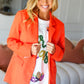 Diva Dreams Coral Notched Lapel Lined Blazer