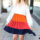 Beautiful You Orange & Multicolor Tiered Babydoll Dress