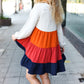 Beautiful You Orange & Multicolor Tiered Babydoll Dress