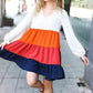 Beautiful You Orange & Multicolor Tiered Babydoll Dress