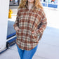 Boldly You Taupe & Rust Flannel Plaid Fringe Jacket