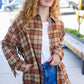 Boldly You Taupe & Rust Flannel Plaid Fringe Jacket