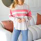 Rally Day Taupe & Coral Game Day Stripe Outseam Terry Top