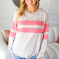 Rally Day Taupe & Coral Game Day Stripe Outseam Terry Top