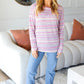 Everyday Casual Lilac & Fuchsia Textured Vintage Stripe Top