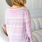 Everyday Casual Lilac & Fuchsia Textured Vintage Stripe Top