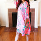 Pink Floral & Animal Print Bell Sleeve Dress