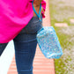 Electric Blue Sequin Zipper Bag with Wrist Strap