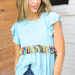 Sky Blue Two Tone Babydoll Fringe Tassel Top