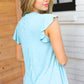 Sky Blue Two Tone Babydoll Fringe Tassel Top