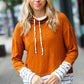 Everyday Rust Stripe Hacci Knit Turtleneck Top