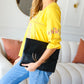 Black Fold Over Gold O-Ring Faux Leather Clutch