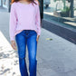 Feel Your Best Mauve Ribbed Brushed Hacci Sweater