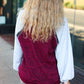 Autumn Vibes Grey & Burgundy Color Block Raglan Sweater