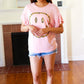 Live For Today Pink Floral Smiley Face Flutter Sleeve Tee