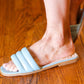 Sage Austin Quilted Faux Leather Slide Sandal