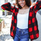 Stepping Out Red Buffalo Plaid Ribbed Hooded Sweater