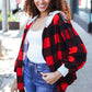 Stepping Out Red Buffalo Plaid Ribbed Hooded Sweater