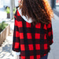 Stepping Out Red Buffalo Plaid Ribbed Hooded Sweater