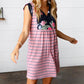 Pink Floral & Striped Yoke Babydoll Dress