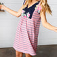 Pink Floral & Striped Yoke Babydoll Dress