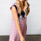 Pink Floral & Striped Yoke Babydoll Dress