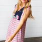 Pink Floral & Striped Yoke Babydoll Dress