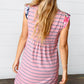 Pink Floral & Striped Yoke Babydoll Dress