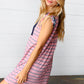 Pink Floral & Striped Yoke Babydoll Dress