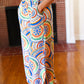 Multicolor Mandala Smocked Waist Side Slit Palazzo Pants