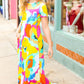 Under Clear Days Yellow/Mint Floral Fit & Flare Maxi Dress