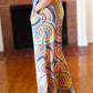 Multicolor Mandala Smocked Waist Side Slit Palazzo Pants