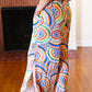 Multicolor Mandala Smocked Waist Side Slit Palazzo Pants