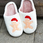 Holiday Gingerbread Print Fleece Slippers