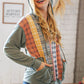 Moss Multi-Plaid French Terry Pocketed Hoodie