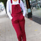 Feeling The Love Scarlet High Waist Denim Double Cuff Overalls
