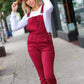 Feeling The Love Scarlet High Waist Denim Double Cuff Overalls