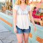 Multicolor Vertical Stripe V Neck Babydoll Top