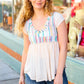 Multicolor Vertical Stripe V Neck Babydoll Top