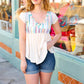 Multicolor Vertical Stripe V Neck Babydoll Top