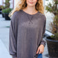 Everyday Charcoal French Terry Long Sleeve Sweater Top