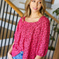 Perfectly You Fuchsia Floral Three Quarter Sleeve Square Neck Top