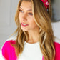 Fuchsia Rhinestone & Candy Hearts Top Knot Headband