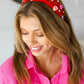 Red Rhinestone & Candy Hearts Top Knot Headband