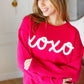 Love In the Air Fuchsia "Xoxo" Embroidered Sweater