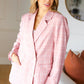 Get To It Pink Plaid Double Breasted Collar Lapel Blazer