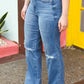 Judy Blue Step It Up High Rise Straight Ripped Knee Jeans