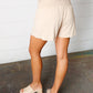 Sand Smocked Waist Scalloped Hem Shorts