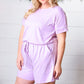 Lavender Brushed Knit Elastic Waist Pocketed Romper