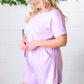 Lavender Brushed Knit Elastic Waist Pocketed Romper